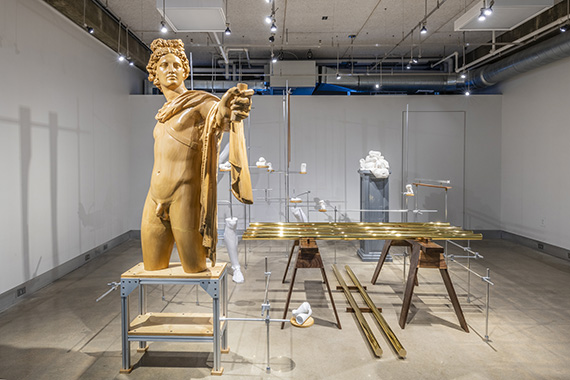 Installation view of sculpture The Best of All Possible Worlds